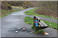 Bench at cycle lane junction in CF83 4DW