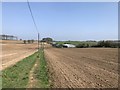 Footpath in ploughed field in DT2 8GN