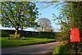 Pillar box and Millennium bench, Pound Lane in SO51 6EH