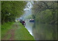 Narrowboats along the Shropshire Union Canal in ST19 9LE