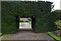 Weston Park: Access to the park through an exceedingly thick hedge in TF11 8JY