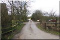 Access road to Bushyleaze Trout Fisheries, off A361 road near Lechlade-on-Thames, Glos in GL7 3QH
