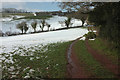 Field at head of Cockington valley in the snow in TQ2 7RF