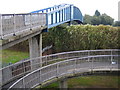 M3 Motorway: Curly Bridge Close footbridge in GU14 9EQ