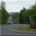 Roundabout and A483 north of Llandrindod Wells in LD1 6DF