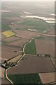 Wigtoft Marsh Farm and winding road to Fosdyke Bridge: aerial 2018 in Wigtoft