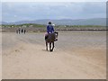 Horse rider on Hodbarrow Bank in LA18 4HH