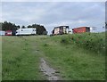 HGVs parked by the A22, Ashdown Forest in TN22 3PJ