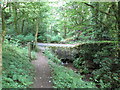 Western end of the Dean Wood footpath in HD4 7BX