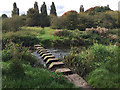 Stepping stones across the River Cole near Bacon's End, east Birmingham in B37 6TY
