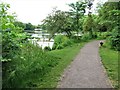 Path beside the lake in Stanley Park, Blackpool in FY3 8NP