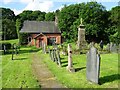 Lodge and Bettws Cedewain churchyard in SY16 3DP