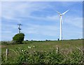 Wind turbine and electricity pole in CA27 0AP