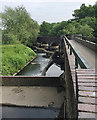 Footbridge across the lake, Meriden Park, Chelmsley Wood, east Birmingham in B37 5LG