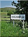 Village sign west of Chelmorton in Chelmorton