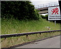 Croeso i Gymru/Welcome to Wales sign alongside the M4 motorway near Caldicot in Caldicot Community