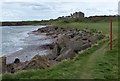 Concrete blocks along the shore near Dunbar in EH42 1XE