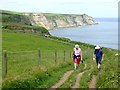 Walkers on the Cleveland Way near Limekiln Slack in YO22 4PH