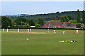 Cricket on the green at Dinton in Dinton (Wiltshire)