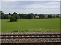 View from a Rugby-Crewe train - Fields near Mancetter in CV9 1RD