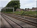 View from a Rugby-Crewe train - Houses and trees, Atherstone in CV9 1JH