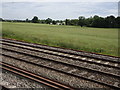 View from a Rugby-Crewe train - Fields near Grendon Bridge in CV9 2EX