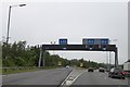 Gantry at M4 westbound, junction 41 in SA12 6DT