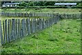 Slate fencing off Maes yr Orsaf in SY20 9RJ