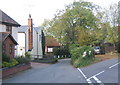 Village scene at lane junction, Coddenham in IP6 9PY
