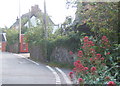 Village street and telephone box, Coddenham in IP6 9PY