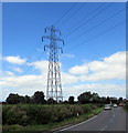 Electricity pylon south of Eastington, Gloucestershire in GL10 3AZ