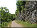 Monsal Trail: approach to eastern portal of Rusher Cutting Tunnel in SK17 9TQ