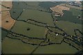 Fields, stream and moated site between Hulver Lane and Bradenham Lane, west of Scarning: aerial 2018 in NR19 2LT