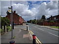 Bus stop on Leyland Lane, looking north in PR25 1XE
