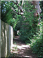 Footpath west of All Saint's Church in KT10 8EP
