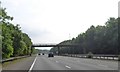 Track and footbridge over M4 south of Brynsadler in CF72 9DJ