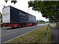 Malcolm Logistics truck entering Fairlie in KA29 0AU