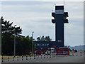 Hunterston ore terminal control tower in Fairlie