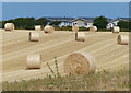 Farmland and bales at Stow Hill in NR28 9TG