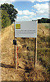 Natural England sign on footpath to Curds Road in CO6 2NJ
