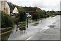 Flooded road at Winterbourne Abbas in DT2 9LR
