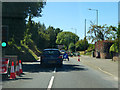 Road works on A28 Canterbury Road in TN24 9GB