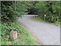 Stanney Woods car park and a boundary stone in CH1 6PN
