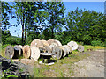 Cable drums in a lay-by in PA23 8QW