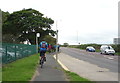 Cycle path and bus stop beside New Road (A195) in NE10 8YB