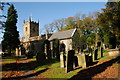Eyam Church in autumn in Eyam