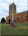 Little Houghton War Memorial and Parish Church in Little Houghton