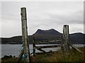 Fence  and  gate  alongside  the  road  to  Badluarach  jetty in IV23 2RA