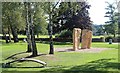 Sculpture and silver birch at South Inch in PH2 0DB