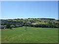 Grassland and power lines near High Hill Farm in SK22 1BL